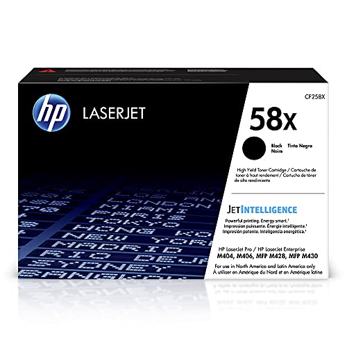 HP 58X Black Toner Cartridge for HP Printers | Works with LaserJet Enterprise M406dn, MFP M430f; LaserJet Pro M404 Series, MFP M428 Series | CF258X