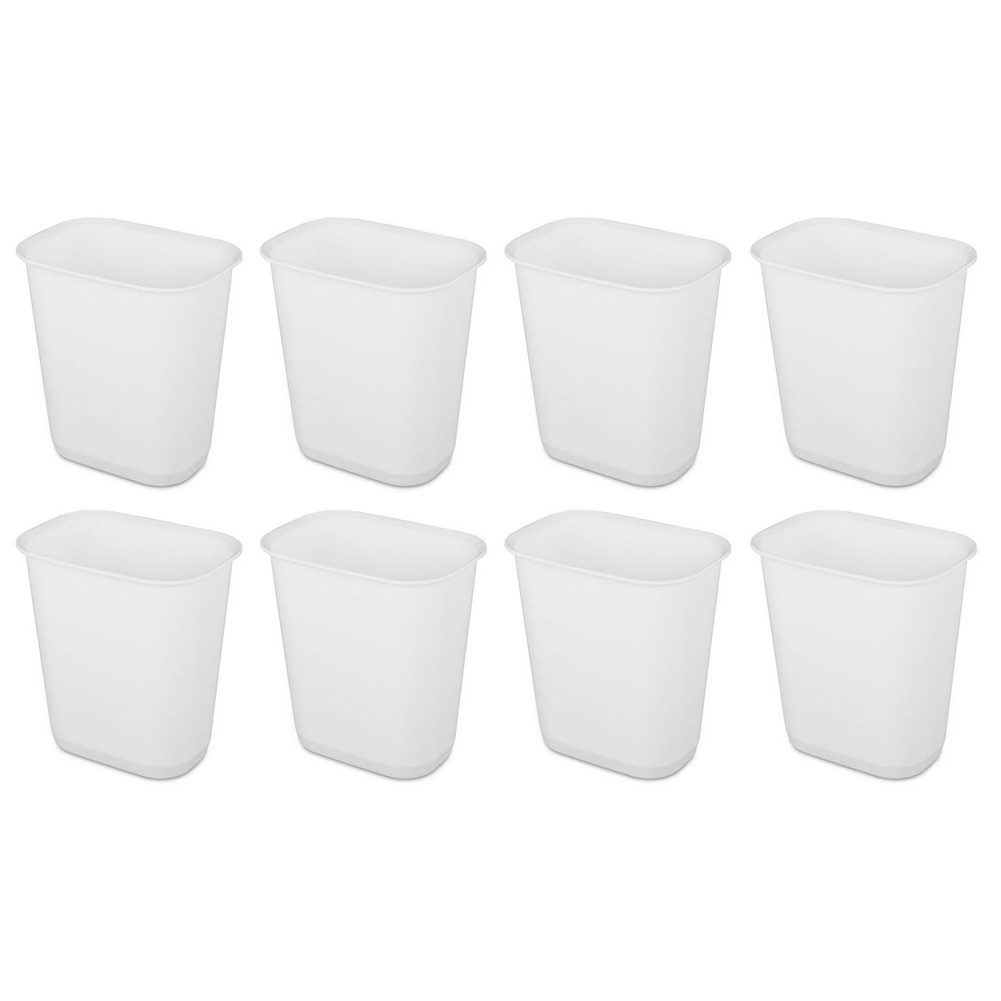 Sterilite 3 Gallon Rectangular Wastebasket 8 Pack