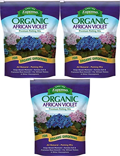 Espoma AV4 Organic African Violet Potting Mix 4-Quart 3-Pack