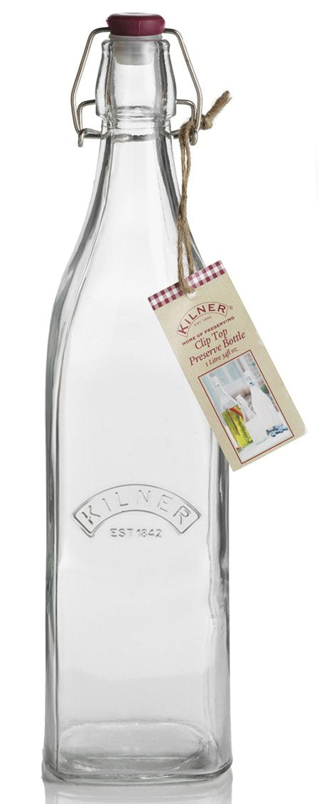 Kilner Square Swing Top Glass Bottle 1L