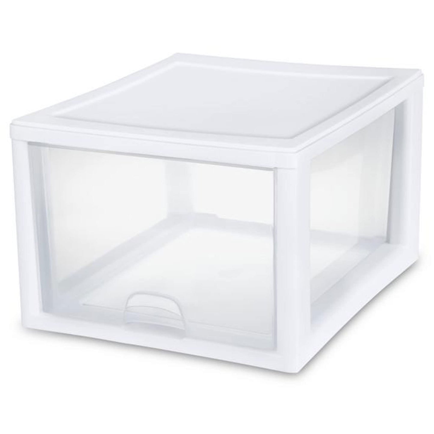 Sterilite 27 Qt Stacking Drawer 4-Pack, White Frame