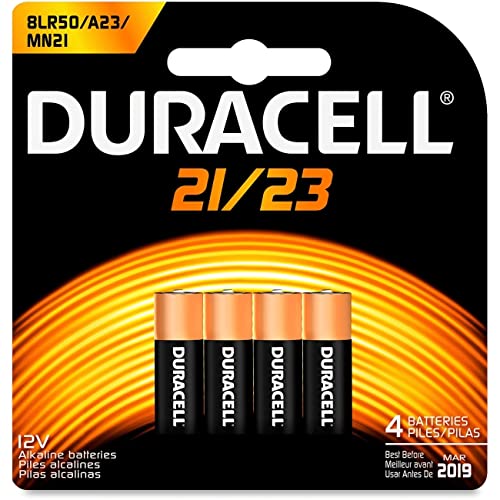 Duracell 21/23 12V Alkaline Battery, 4 Count Pack, 21/23 12 Volt Alkaline Battery, Long-Lasting for Key Fobs, Car Alarms, GPS Trackers, and More