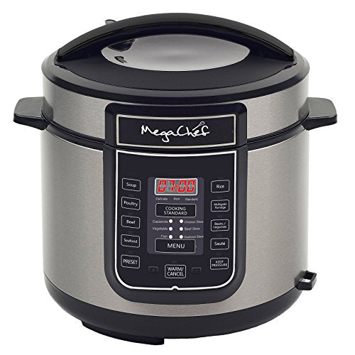 MegaChef Digital Pressure Cooker 6 Quart Silver