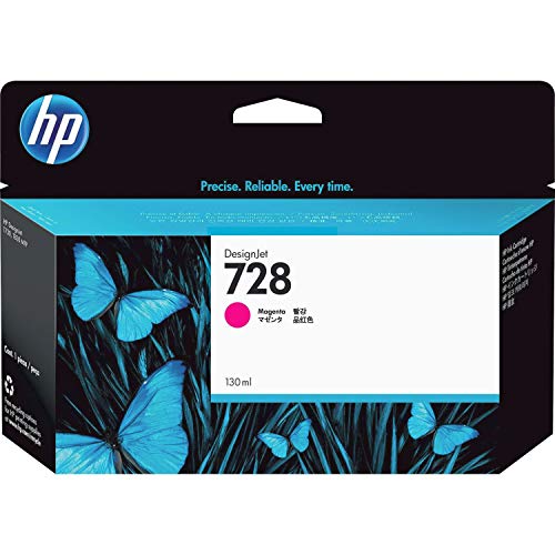 HP 728 Magenta 130-ml Genuine Ink Cartridge (F9J66A) for DesignJet T830 MFP & T730 Large Format Plotter Printers