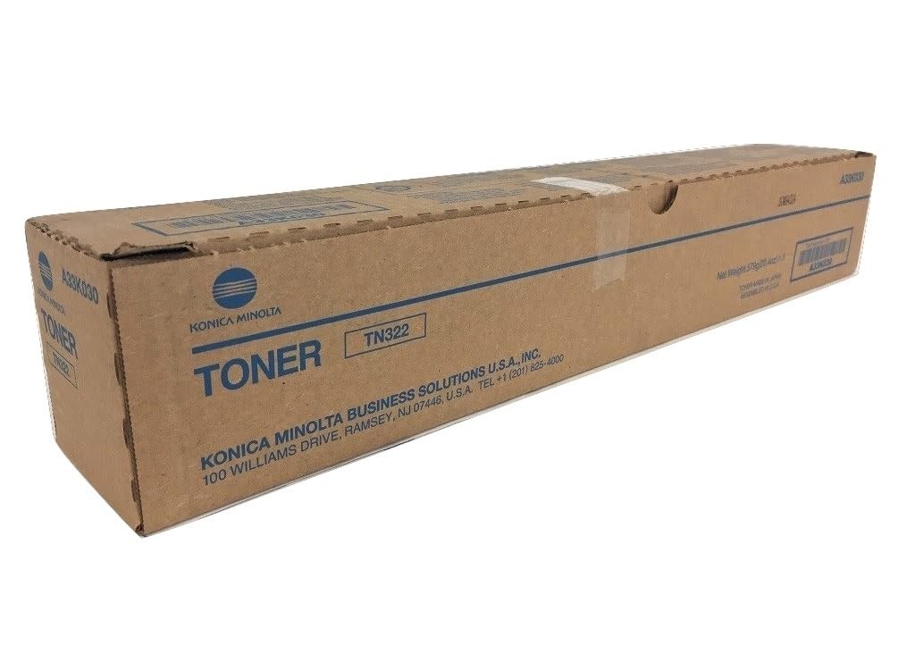 A33K030 TN322 Genuine Konica Minolta Toner Cartridge, 24000 Page-Yield, Black