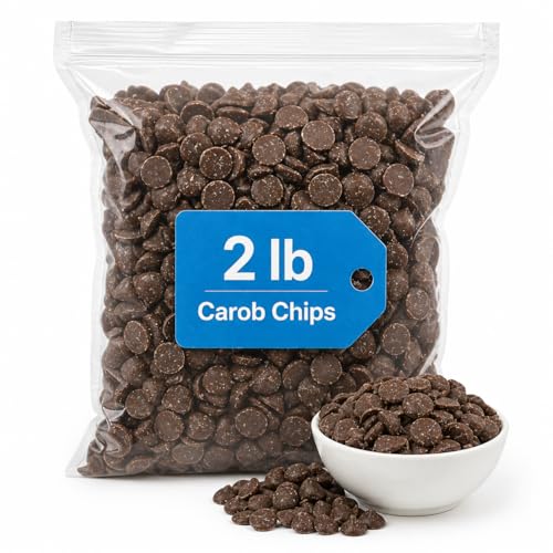 Carob Chips, 2 lb Bulk Baking Chips for Cookies, Muffins, Trail Mix & Snacks