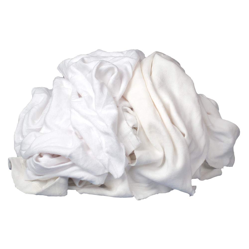 Buffalo White Recycled T-Shirt Rags 50 lb Box