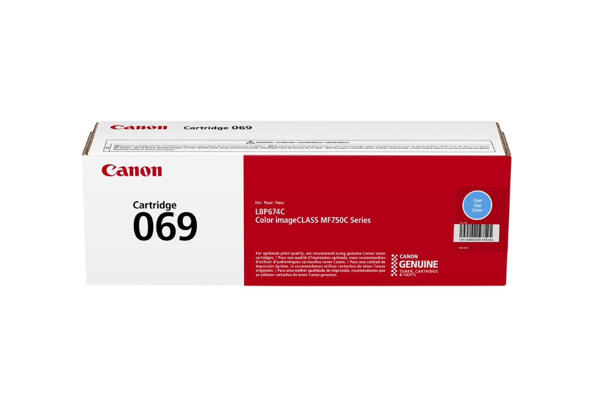 Canon Genuine 069 Cyan Toner Cartridge Compatible with MF753Cdw, MF751Cdw, LBP674Cdw