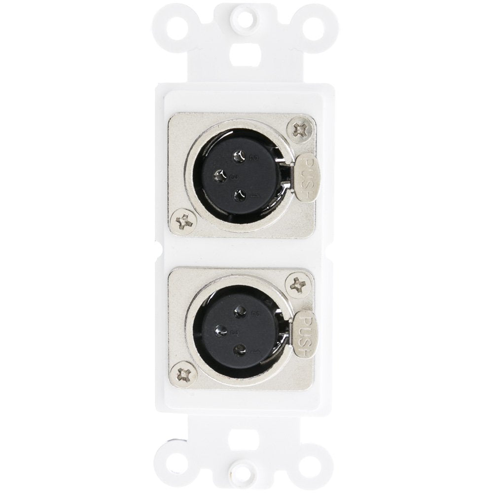 CableWholesale Decora Dual XLR Wall Plate Insert White
