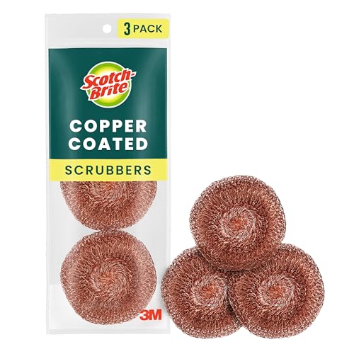 3M Scotch-Brite 213C Copper Scouring Pads 3" 3-Pack