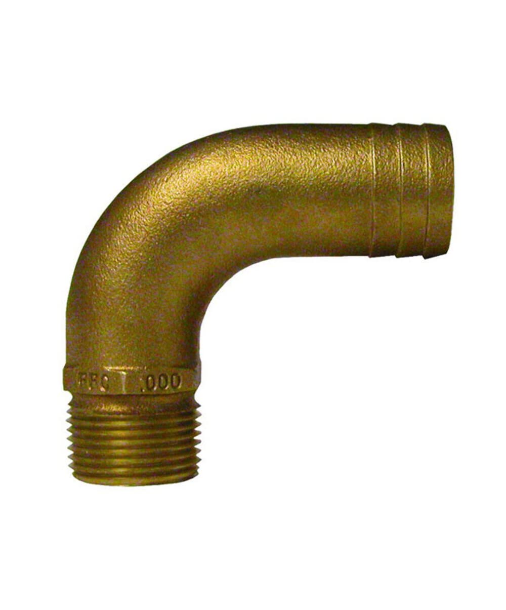GROCO 1 NPT x 1-1/4 ID Bronze 90° Elbow Fitting