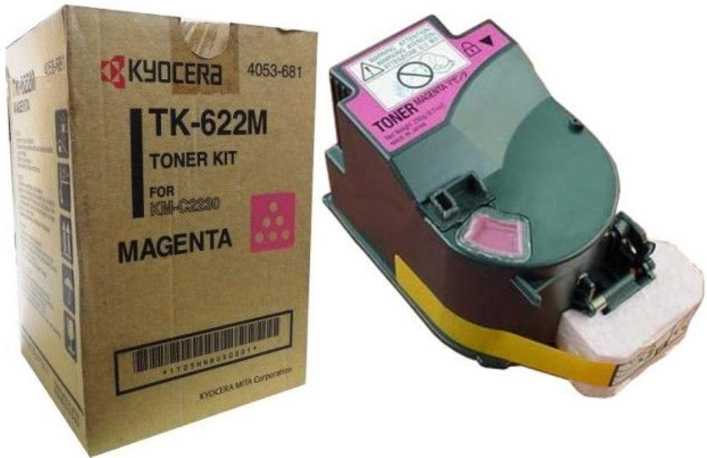 KYOCERA 1T05HNBUS0 Model TK-622M Magenta Toner Cartridge for use KM-C2230 Enterprise/Workgroup Color Multifunctional, Up to 11500 Pages Yield at 5% Average Coverage