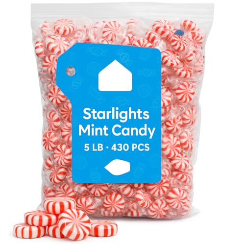 Starlight Peppermint, 2 Pound Bulk (Approx. 150 pcs.), Individually Wrapped Peppermint, Starlight Mints 636370