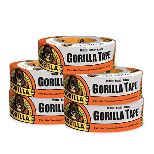 Gorilla White Duct Tape, 1.88" x 30 yd, White, (Pack of 5)