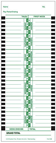 Lathem Time Cards 800P/2100HD 3.75 x 8.5 in