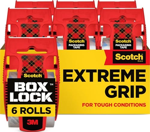 3M Scotch Box Lock Packing Tape 1.88 in x 22.2 yd 6-Pack