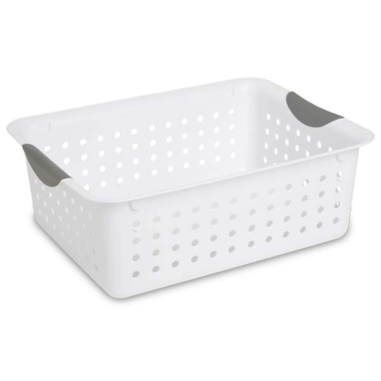 Sterilite Medium Ultra Basket, Closet Organizer Bin, Cabinets, Pantry, Shelving and Countertop Space, Open Container, White, 1-Pack