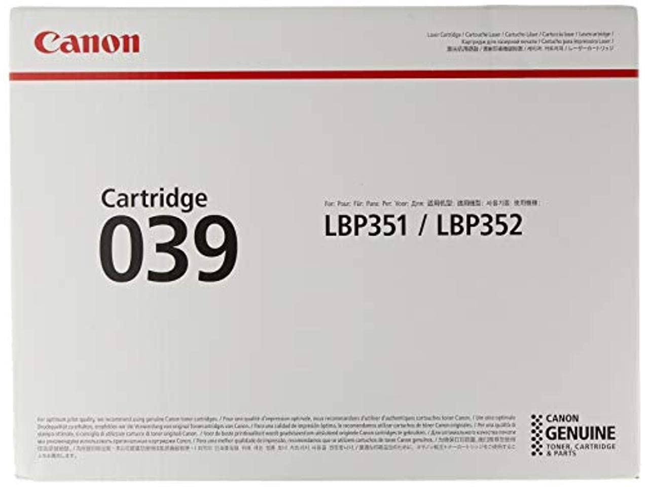 Canon Genuine 039 Black Toner Cartridge Compatible with LBP351dn, LBP352dn