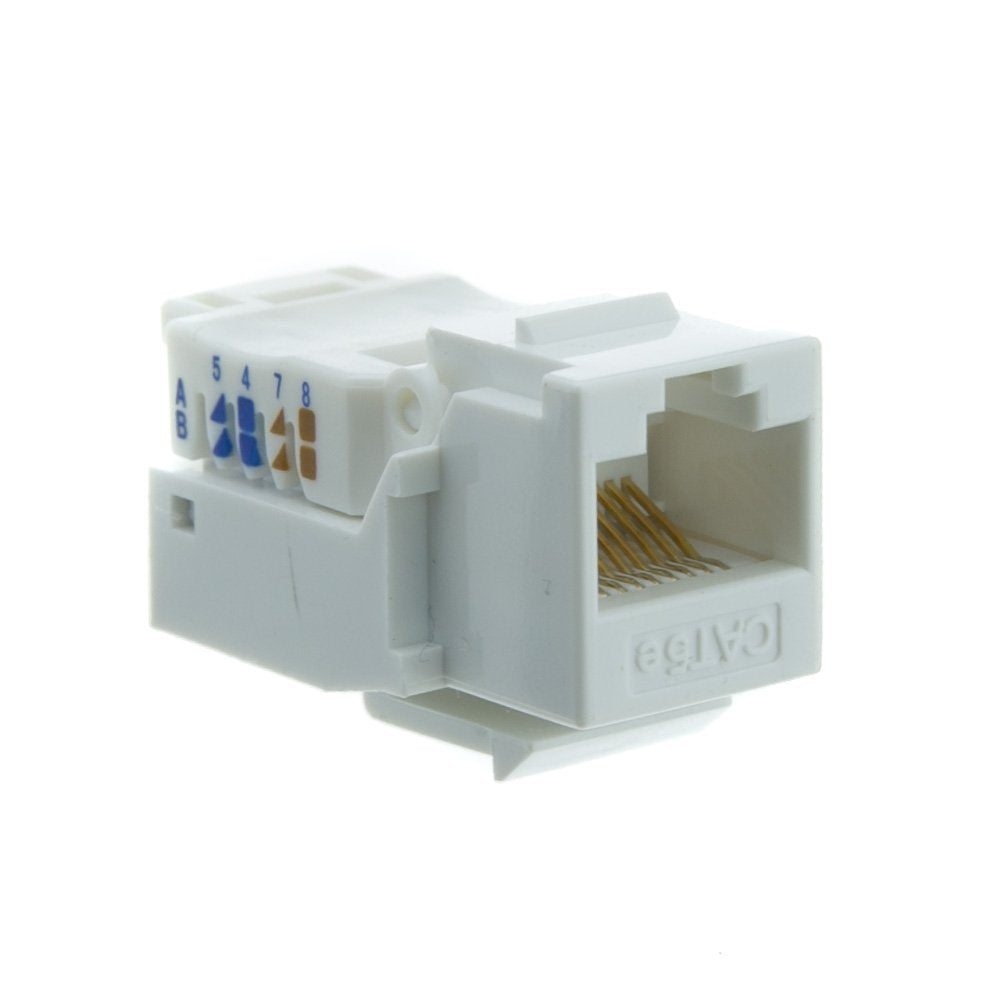 CableWholesale Cat5e Keystone Jack Toolless White