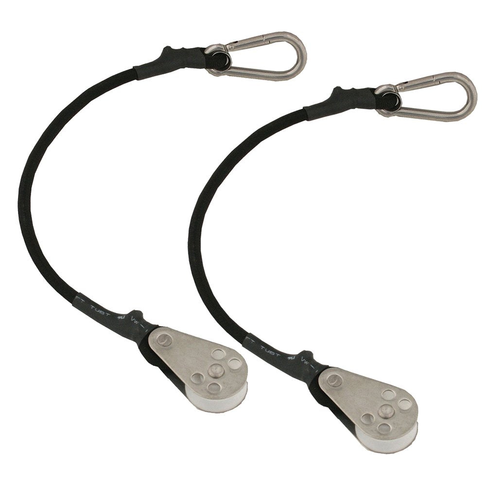 TACO Marine COK-0020-2 Shock Cord with Pulley - 12", Pair, Black, Standard