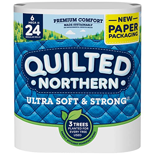 Quilted Northern Ultra Soft & Strong Toilet Paper, 6 Mega Rolls = 24 Regular Rolls, 5X Stronger*, Premium Soft Toilet Tissue