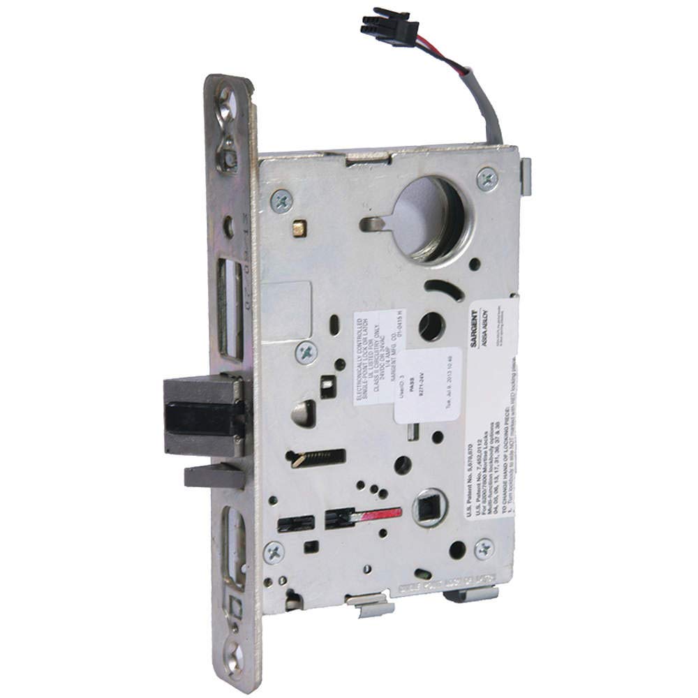 Sargent 8200 Series Satin Chrome Plated Electromechanical Fail Safe Mortise Lock, 24 Volts (Pack of 1)