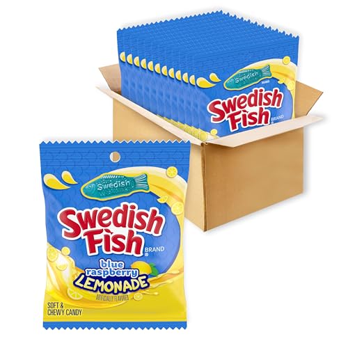SWEDISH FISH Blue Raspberry Lemonade Gummy Candy 12 Bags