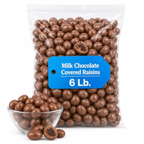 Milk Chocolate Covered Raisins, 6 lb Bulk Bag, Sweet Chewy Snack for Sharing