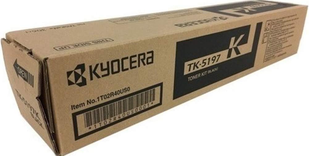 Kyocera 1T02R40US0 Model TK-5197K Black Toner Cartridge for use with Kyocera TASKalfa 306Ci A4 Color Multifunctional Printers, Up to 15000 Pages Yield at 5% Average Coverage