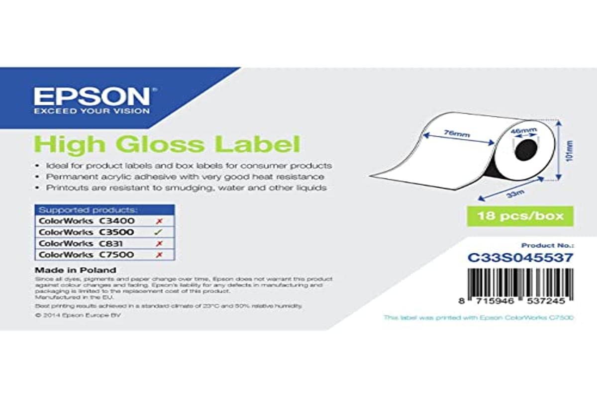 Epson High Gloss Label 76mm x 33m C33S045537