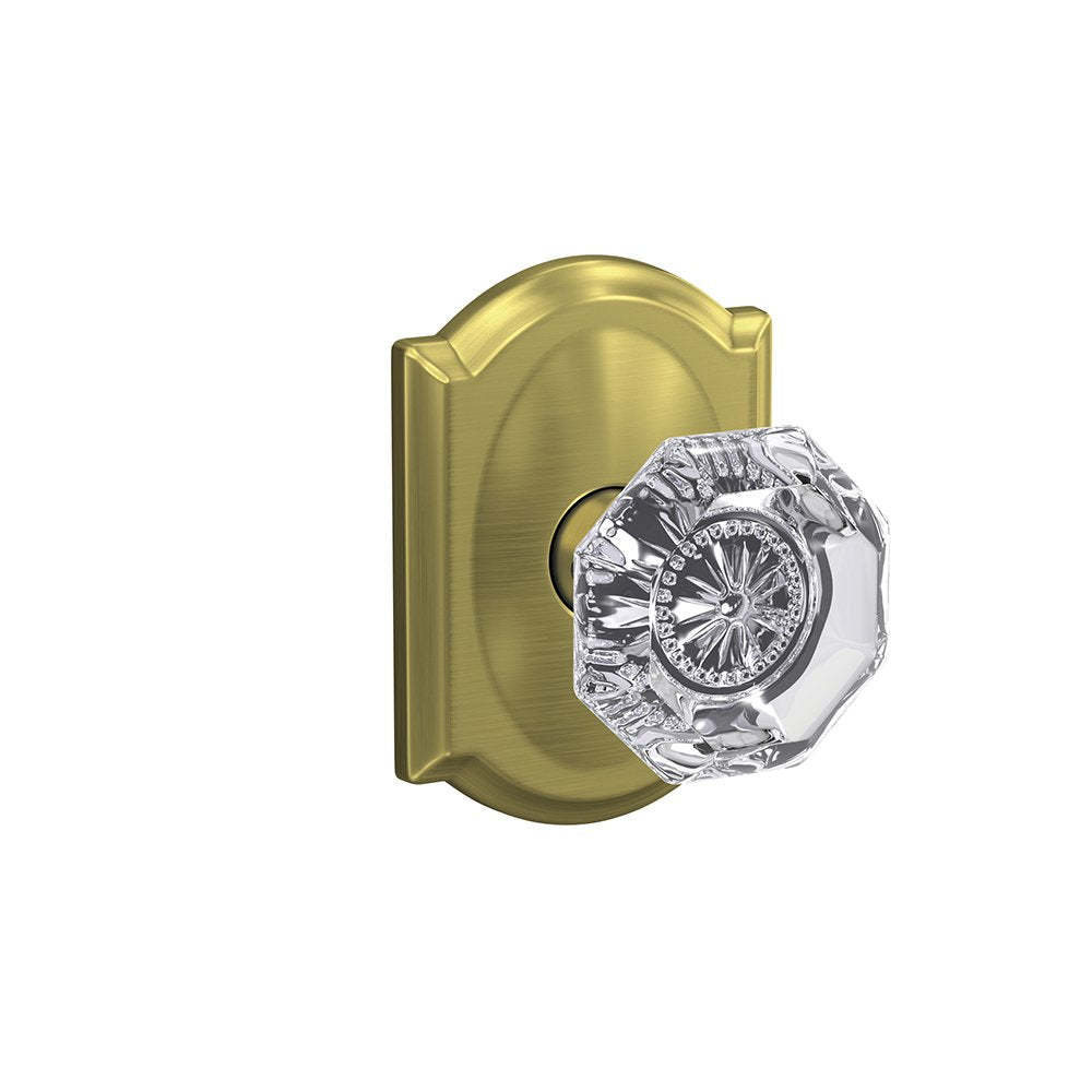 Schlage FC21 Alexandria Glass Knob Satin Brass