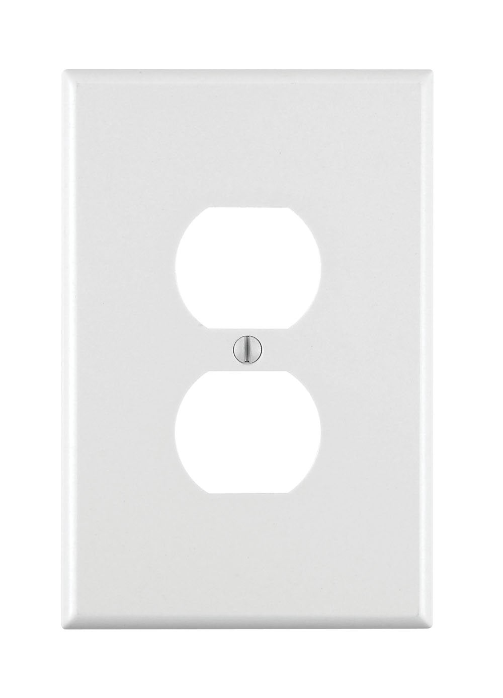 Leviton 1-Gang Duplex Device Receptacle Wallplate, Oversized, Thermoset, Device Mount, 88103, White