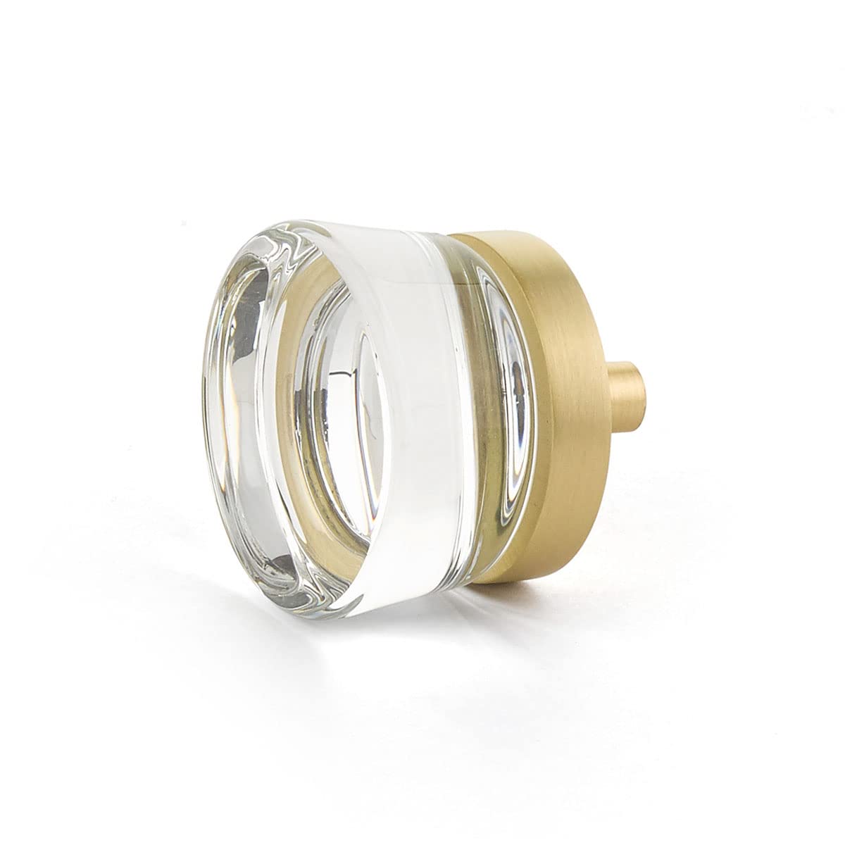 Schaub City Lights Glass Knob 1-3/8 in 77-SB Satin Brass