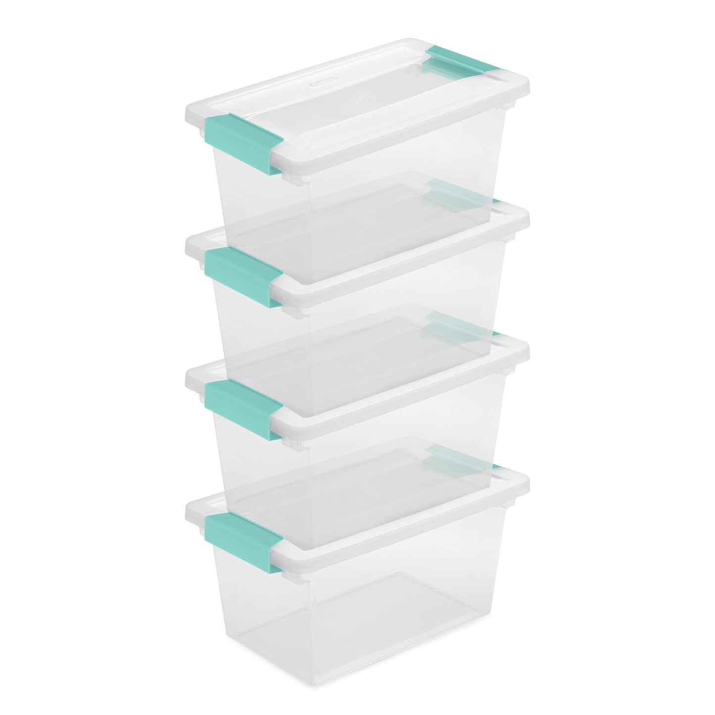 Sterilite 19628604 Medium Clip Clear Storage Box With Latched Lid - 11"L x 6-5/8"W x 5-3/8"H