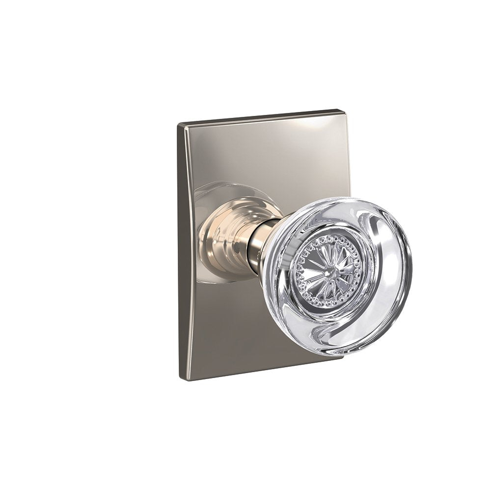 Schlage Hobson Glass Knob FC21 HOB 618 CEN