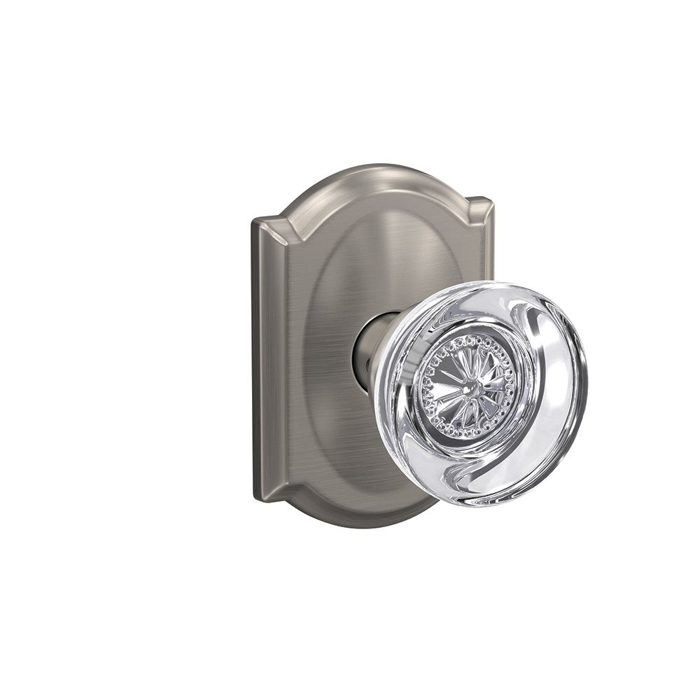 Schlage Hobson Glass Knob FC172 HOB 619 CAM