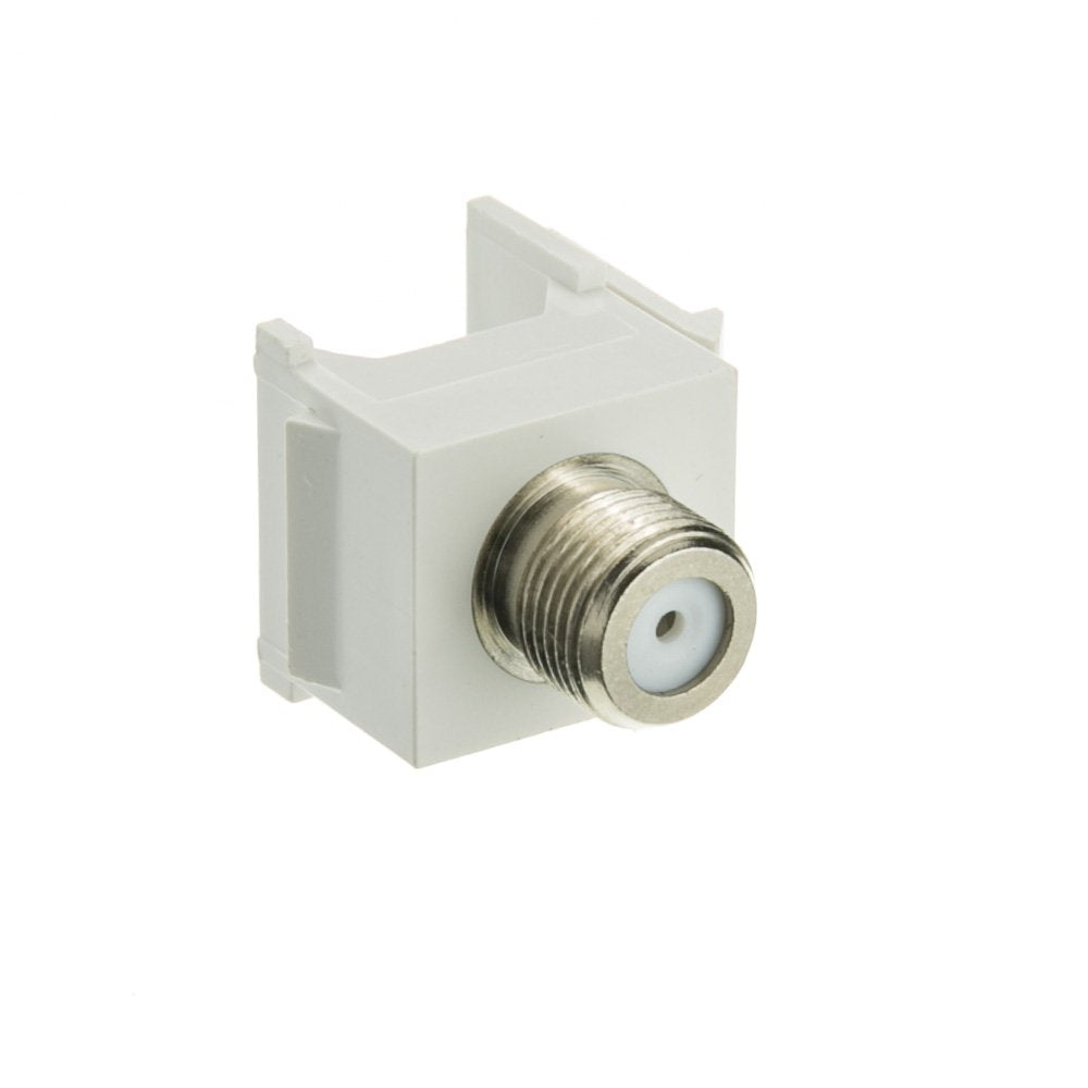 CableWholesale F-Type Female Coupler, 1 GHz, White