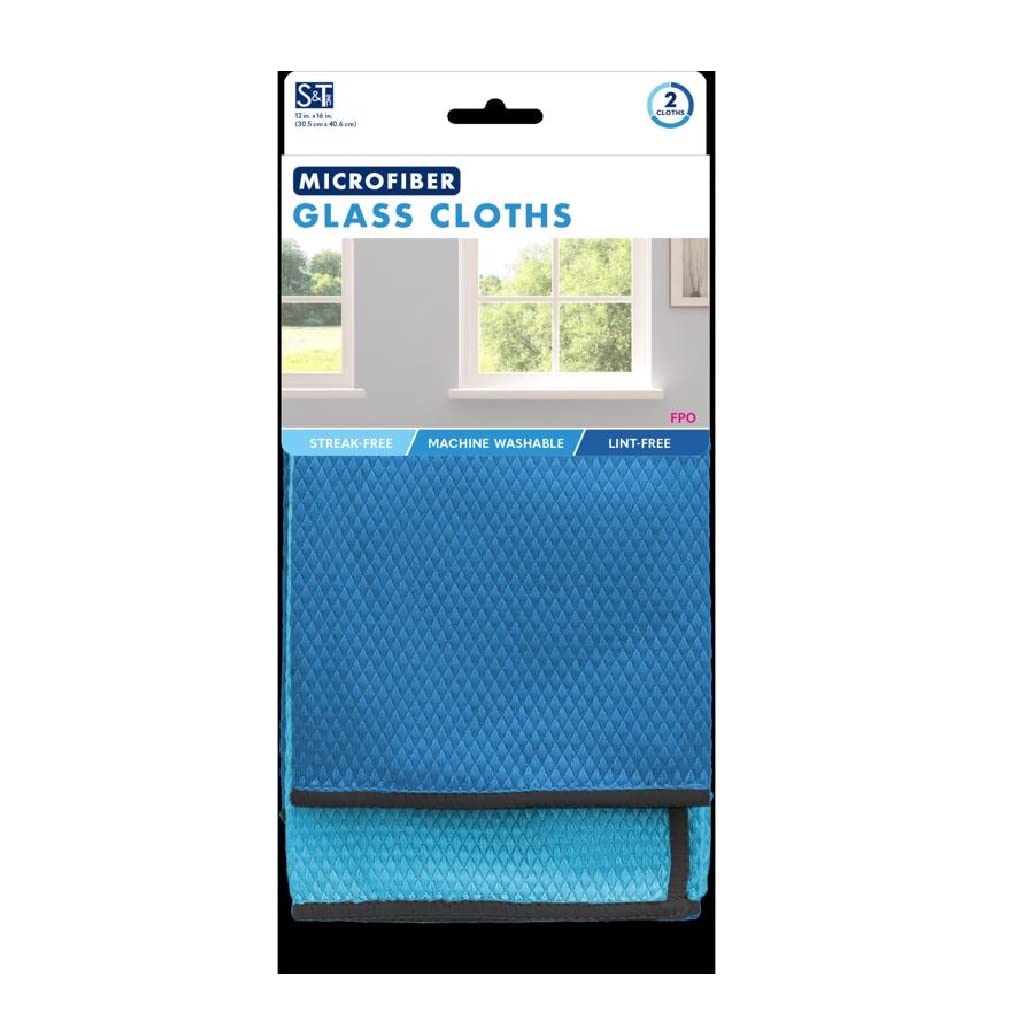 Schroeder Microfiber Glass Cleaning Cloth 12x16in 2pk