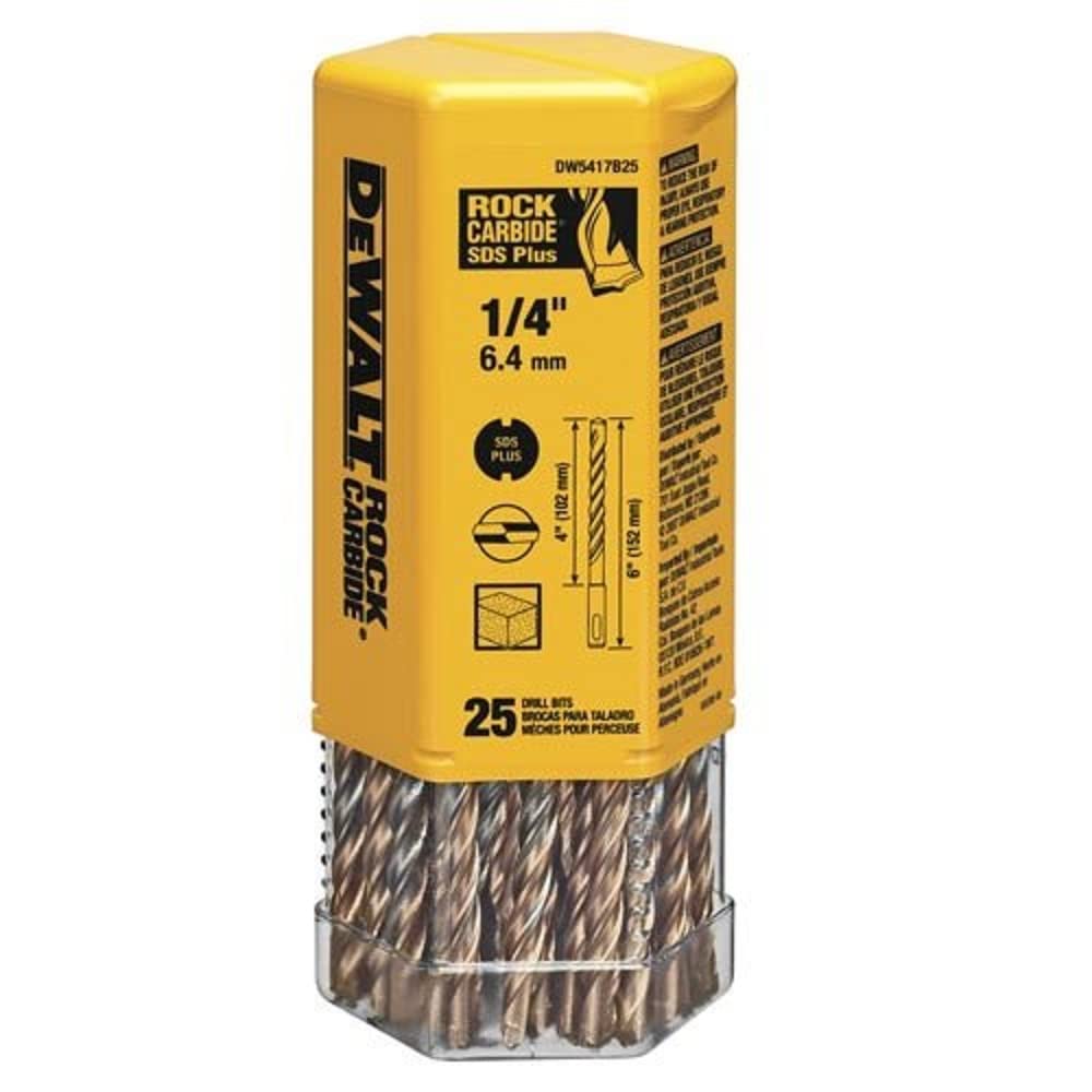 DEWALT DW5427B25 3/8" x 4" x 6" SDS+ Hammer Bit 25 Pack