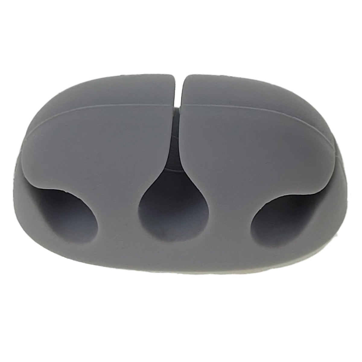 CableWholesale Silicone Desktop Cable Organizer 3-Slot Gray