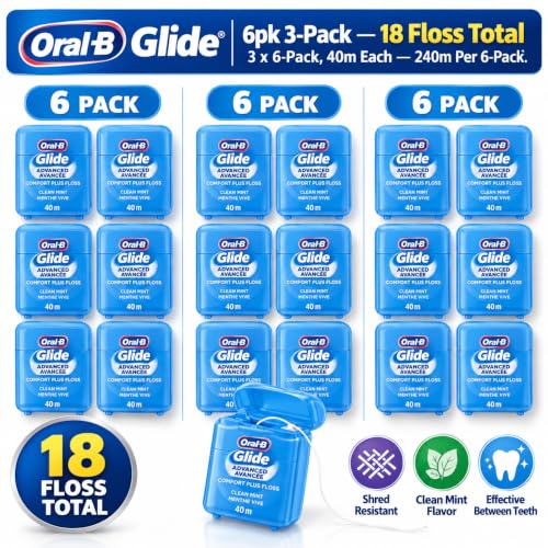 Oral-B Glide Advanced Comfort Dental Floss 6 Pack 40m