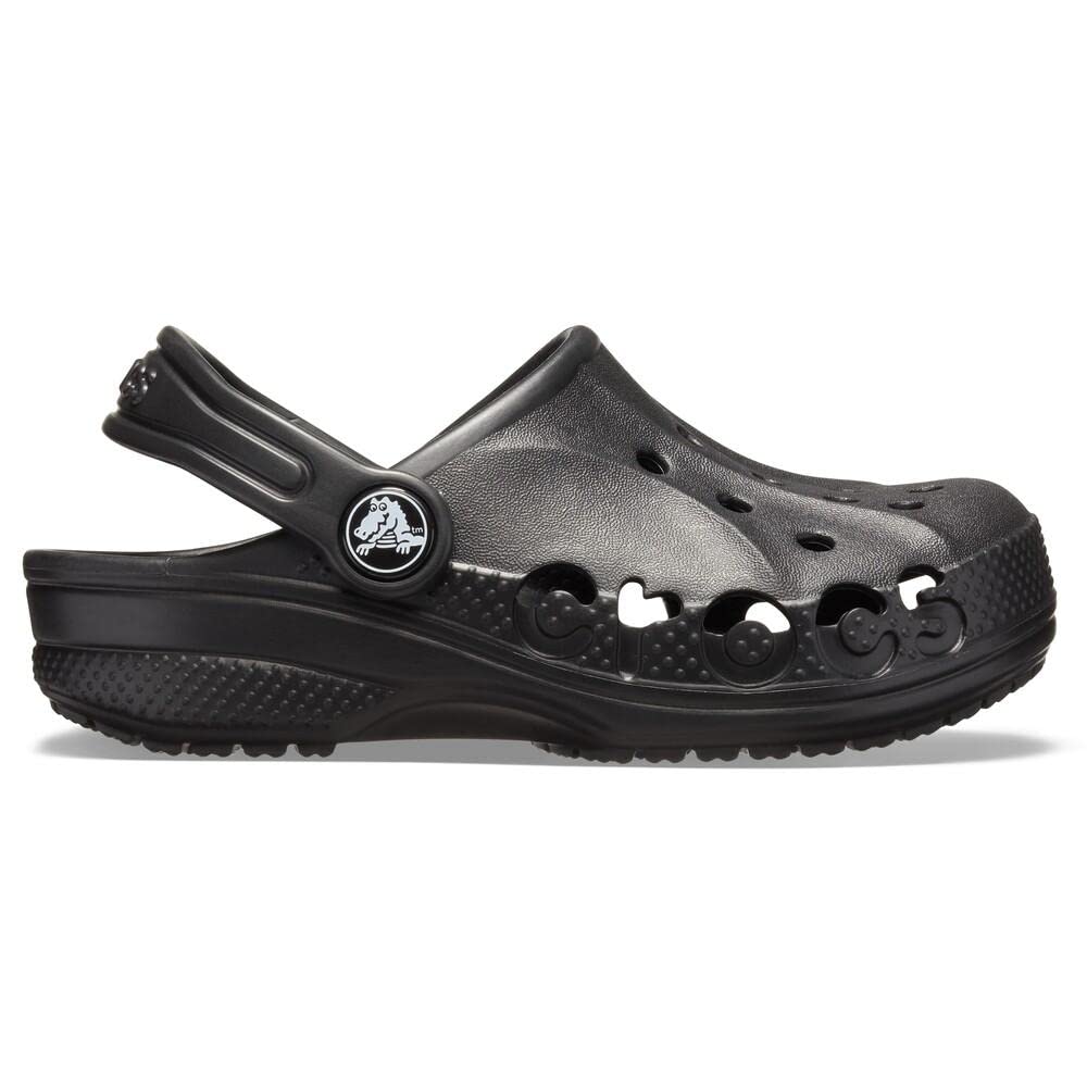 Crocs Unisex-Child Baya Clog, Black/Black, 1 Little Kid