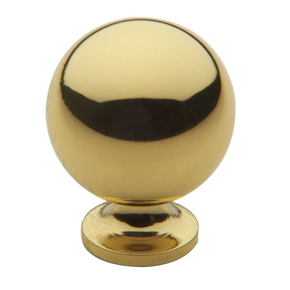 Baldwin 4960030 Round Cabinet Knob Bright Brass
