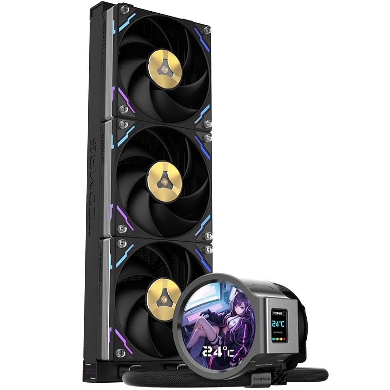 TCOMAS LX800 Black 360 AIO Liquid CPU Cooler