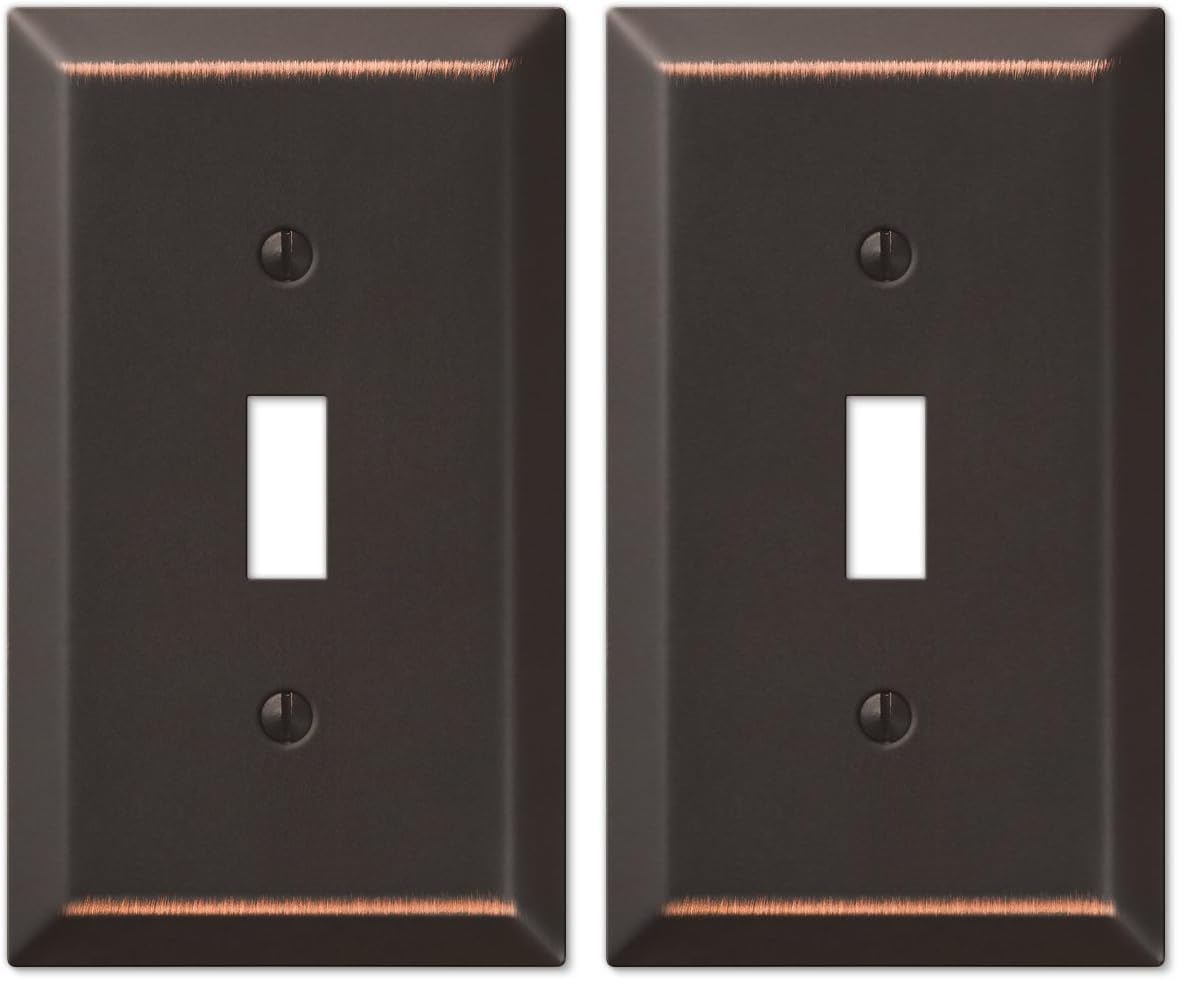 Amerelle Century Wallplate 1 Toggle Steel 2-Pack