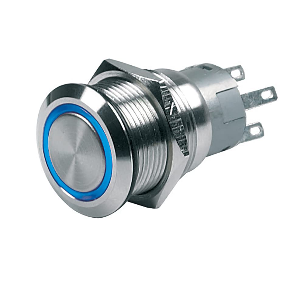 BEP Push-Button Switch 12V Momentary Blue LED