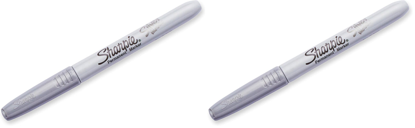 SHARPIE Br&s Permanent Marker, Fine Point, Nontoxic, Metallic Silver (39013) (Pack of 2)