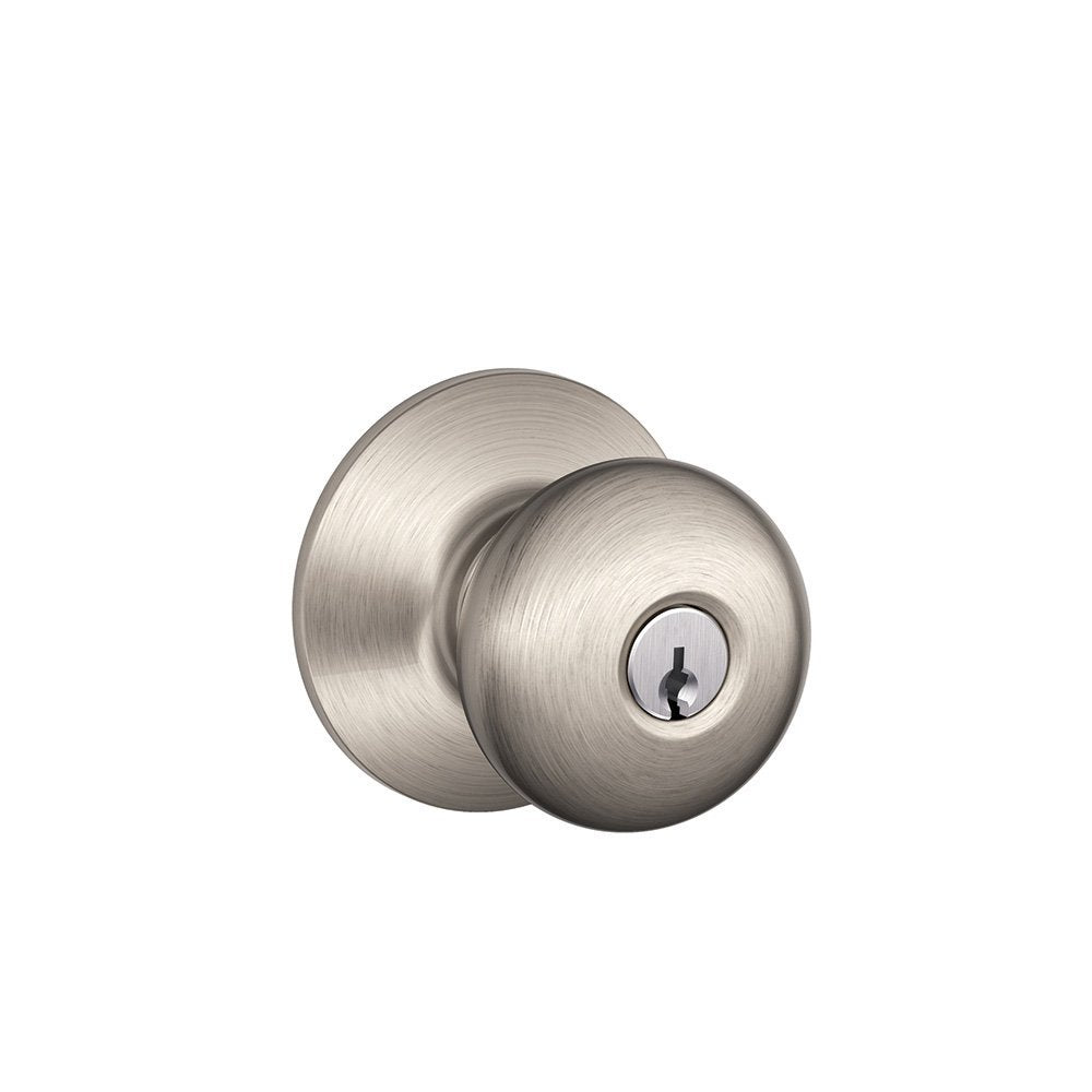 Schlage Plymouth F80-PLY Storeroom Knob Satin Nickel