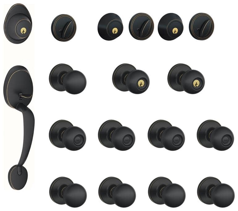 Schlage Barcelona J400-BAR-CNA Door Hardware, Aged Bronze