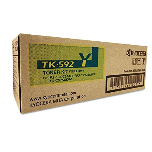 Triplenet Pricing Mita TK-592Y 1T02KVAUS0 FS-C2026 C2126 C2526 C5250 M6026 P6026 Toner Cartridge (Yellow) in Retail Packaging TK592Y